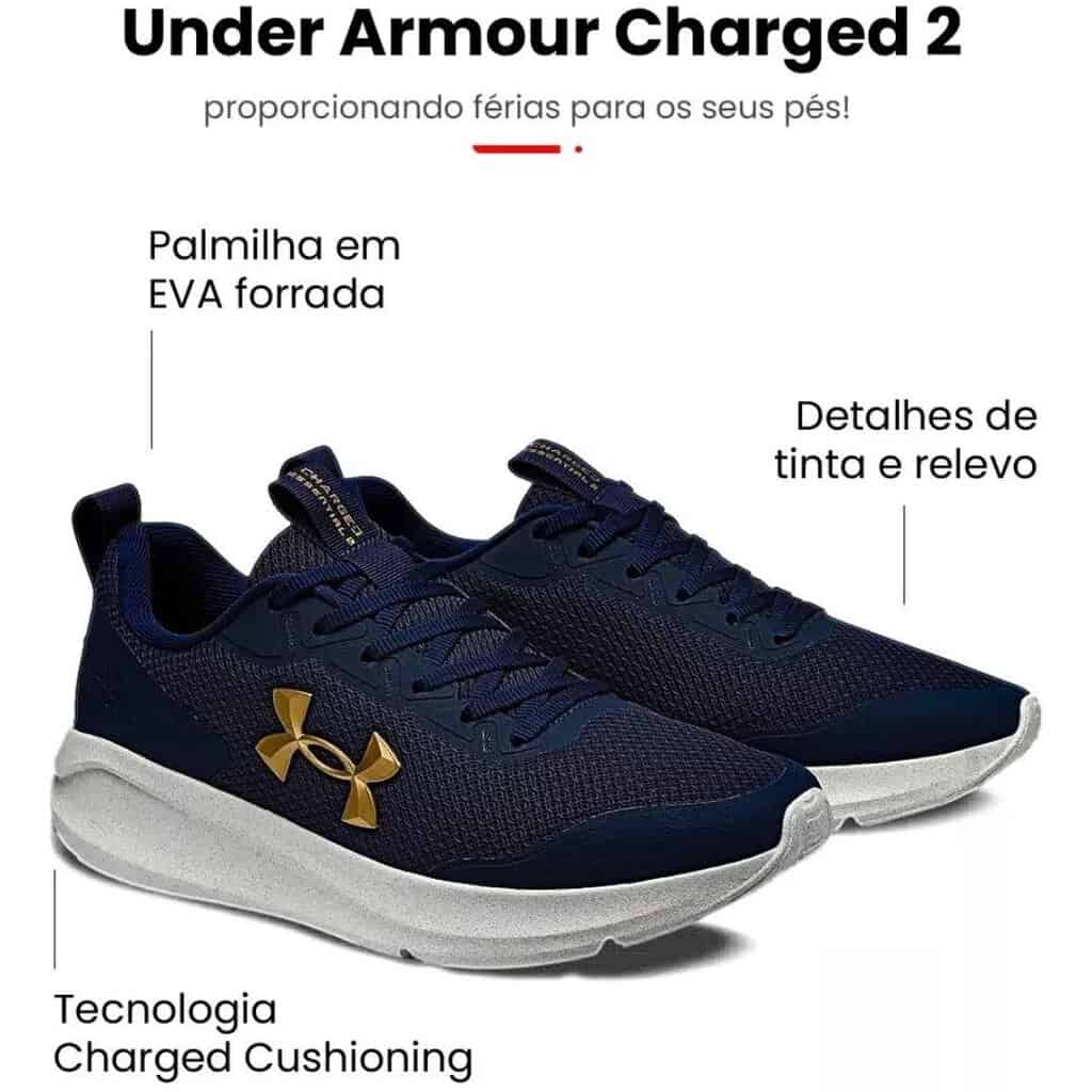 Tênis Under Armour Academia Caminhada Masculino Charged 2