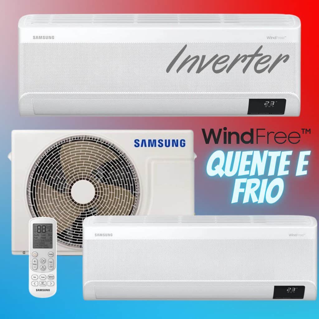 Ar-condicionado Split Inverter Samsung WindFree Sem Vento 9.000 BTUs Quente e Frio AR09ASHABWKNAZ Branco 220V