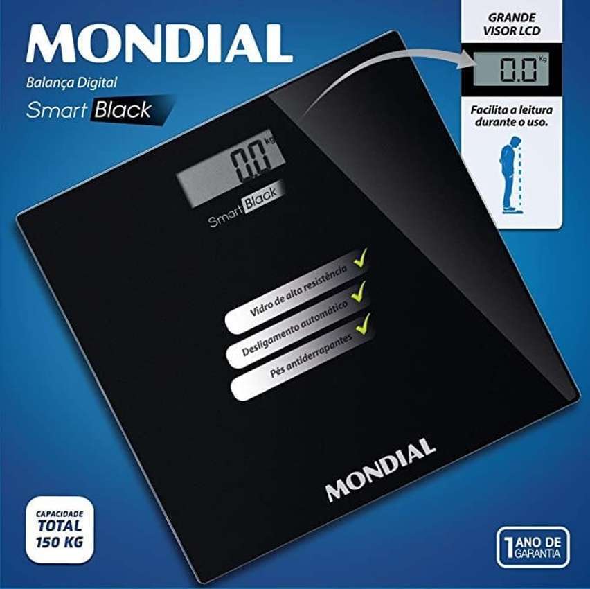 Balança Digital Smart Black Bl-05 150kg Preta Mondial Bivolt Cor Preto