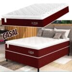 Cama Box Casal (Box + Colchão) Plumatex de Mola - Ensacada 53cm de Altura Turim