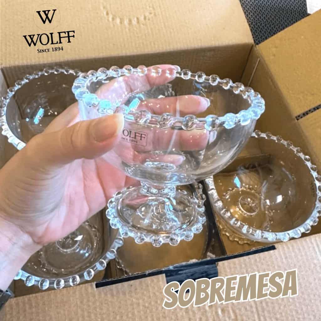 Conjunto 6 Taças de Sobremesa de Cristal Pearl 11cm x 9cm - Wolff