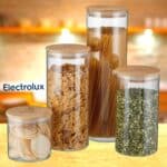 Conjunto De 4 Potes Herméticos Tampa De Bambu Electrolux