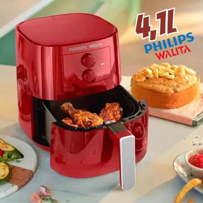 Fritadeira Elétrica Airfryer Philips Walita Vermelha 1400W - RI9201 220v