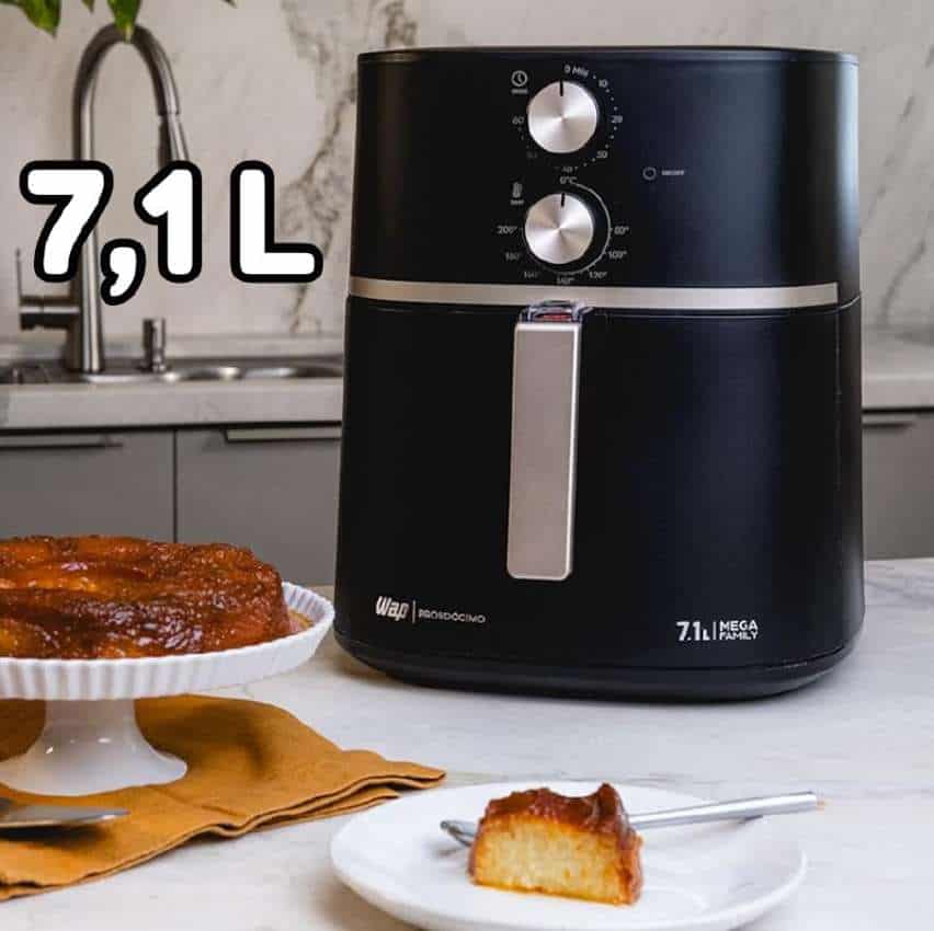 Fritadeira Elétrica Sem Óleo AIR FRYER 7.1L 1700W WAP AIRFRY MEGA FAMILY com Cesto, Grelha e Alça Removível 7,1 Litros