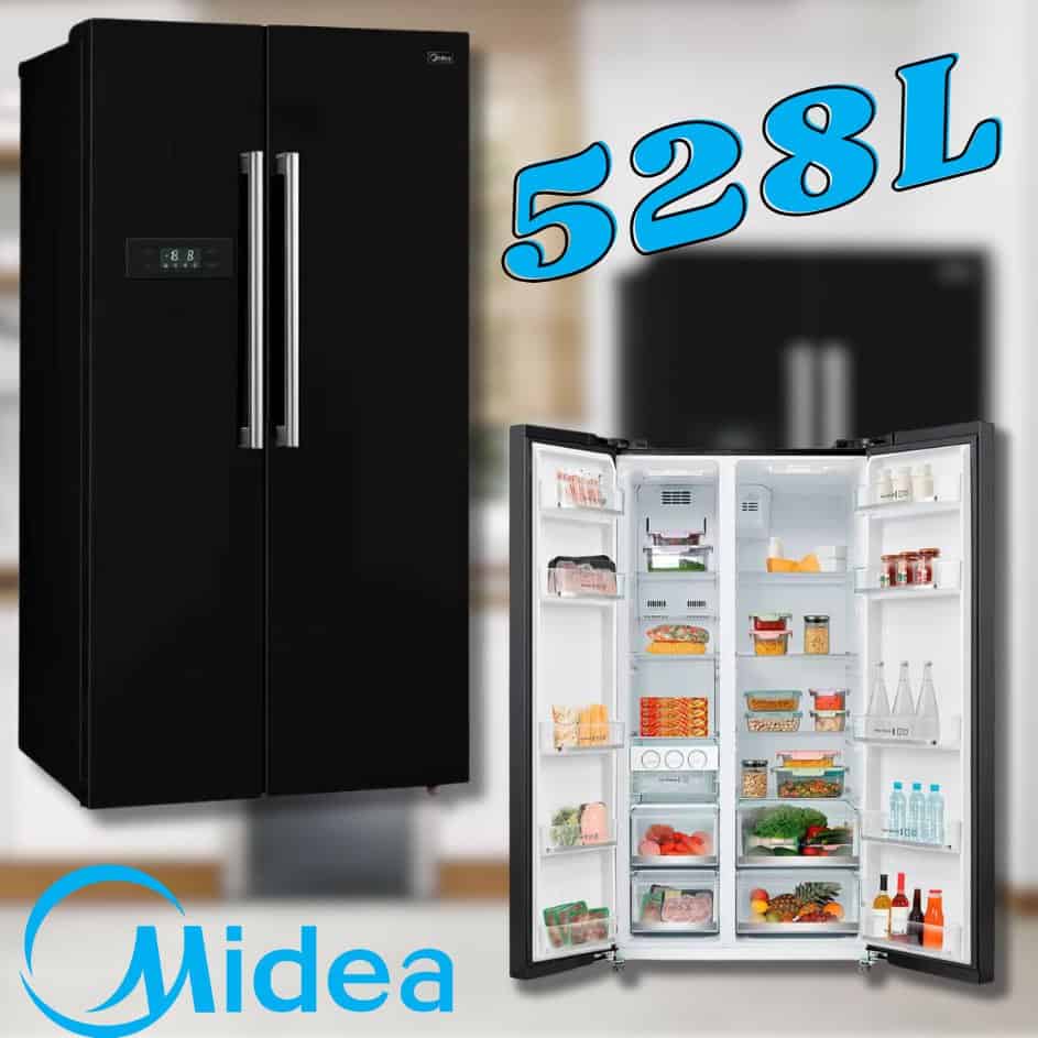 Geladeira Frost Free Side by Side 528L cor Preto Midea