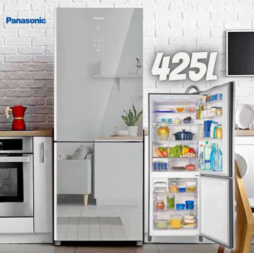 Geladeira/Refrigerador Panasonic Frost Free - Inverse Espelhado 425L Diamond Glass NR-BB53GV3M