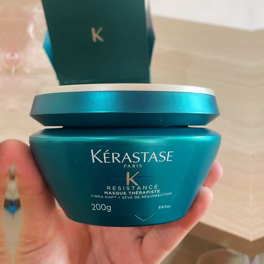 Kérastase Máscara Resistance Masque Therapiste, Cabelos danificados ou quebradiços, Reconstrução, Fibra-Kap, Sève de Réssurrection, 200 g