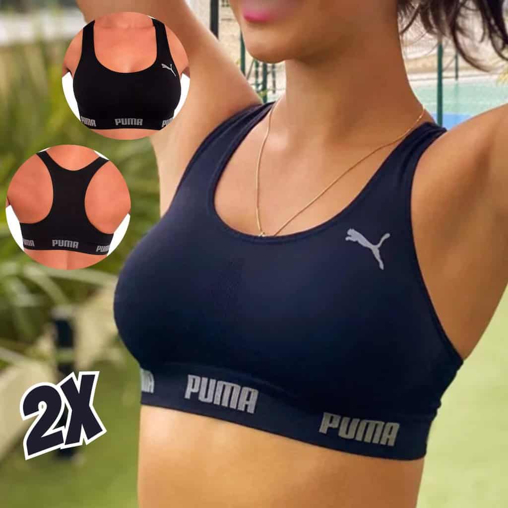 Kit 2 Top Puma Nadador Sem Costura Feminino Academia