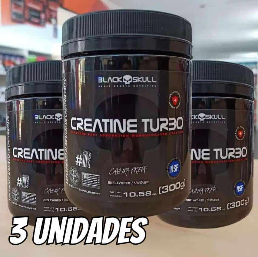 Kit 3x Creatina Turbo 150g Blackskull Promoção - Original