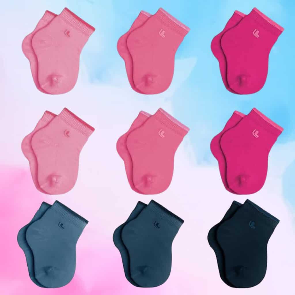 Kit 9 Pares Meia Infantil Cano Curto Lupo Bebe Algodão Kids