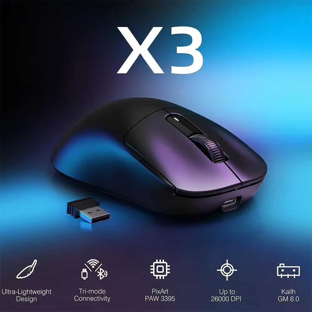 Mouse Sem Fio Attack Shark X3 49g Sensor PAW3395