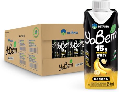 Pack YoBem Bebida Proteica Banana 15g de Proteínas Whey - 24 Unidades
