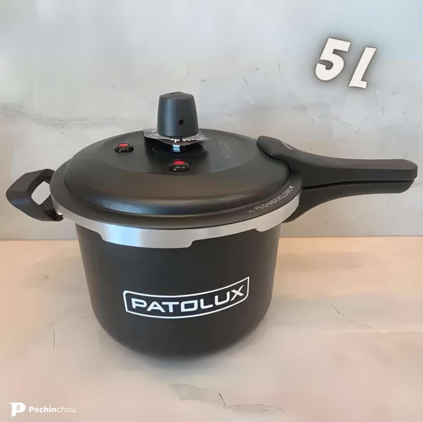 Panela Pressão Patolux 5,0L Fecho Externo Antiad - Preto