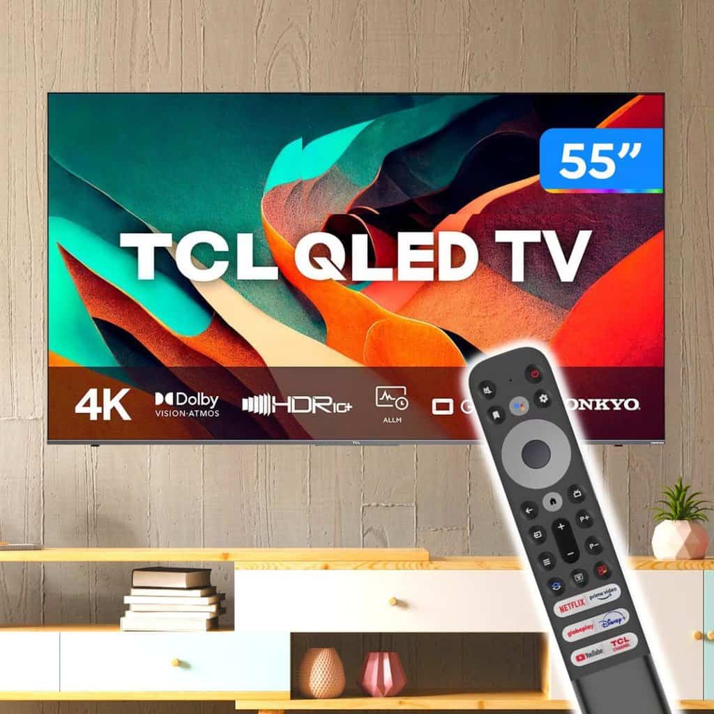 Smart TV 55” 4K UHD QLED TCL 55C635 Wi-Fi – Bluetooth Google Assistente 3 HDMI 2 USB