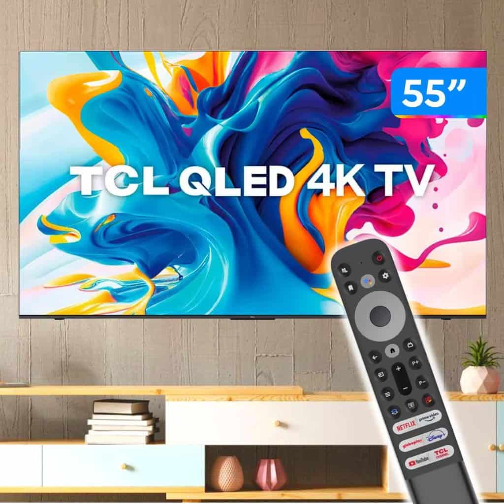Smart TV 55” 4K UHD QLED TCL 55C635 Wi-Fi - Bluetooth Google Assistente 3 HDMI 2 USB