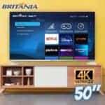 Smart Tv Britânia 50” Btv50g2s 4k Led Chromecast Built In