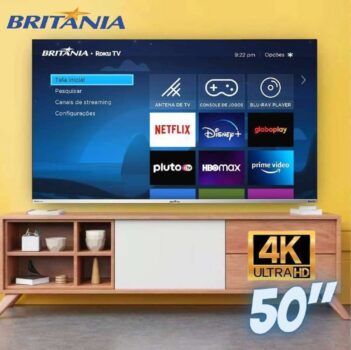 Smart Tv Britânia 50'' Btv50g2s 4k Led Chromecast Built In