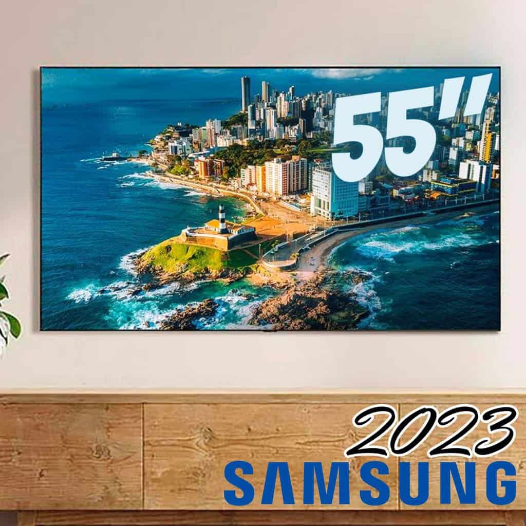 Smart TV Samsung 55" UHD 4K 55CU7700 2023, Processador Crystal 4K, Gaming Hub Tela sem Limites