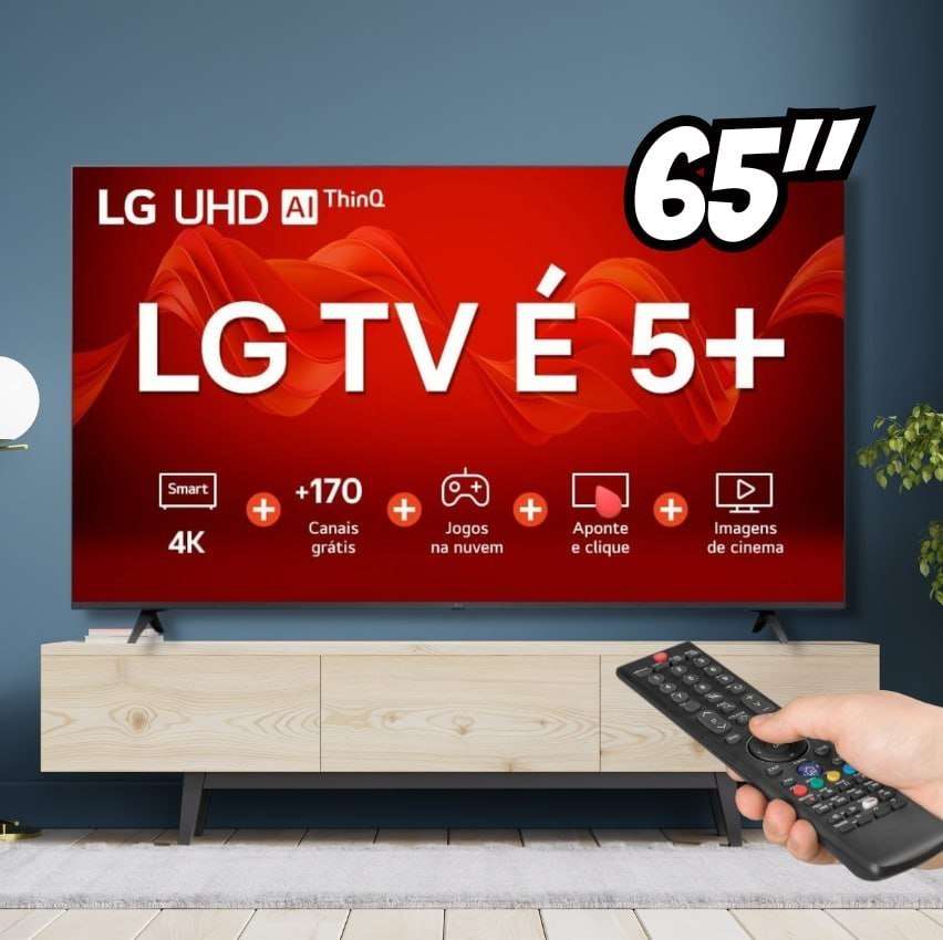 Smart TV UHD UR8750 65'' 4K 2023 Controle Smart Magic LG Negro