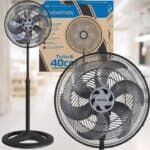 Ventilador de Coluna Oscilante Turbo 6 Pás 40cm - Preto / Cinza - Ventisol