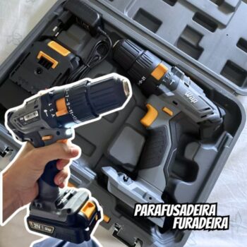 WAP Parafusadeira e Furadeira com Impacto à Bateria 3/8" 21V K21-ID01, com Maleta Organizadora, Torque 21 Níveis, Bivolt