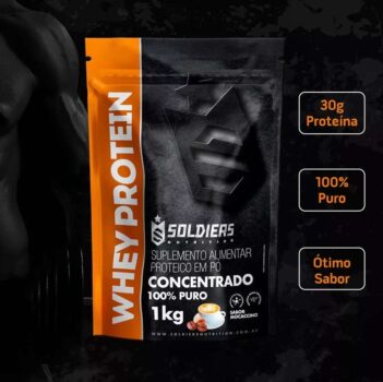 Whey Protein Concentrado 1Kg - Sabor Mocaccino - Soldiers Nutrition