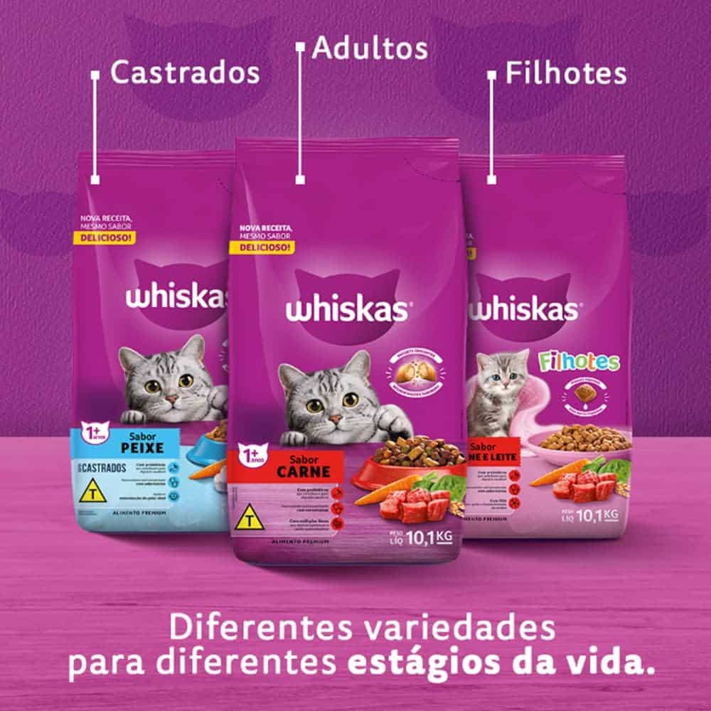 WHISKAS Ração Peixe Gatos Adultos Castrados 2,7 kg