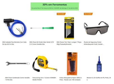 30% em Ferramentas - Amazon