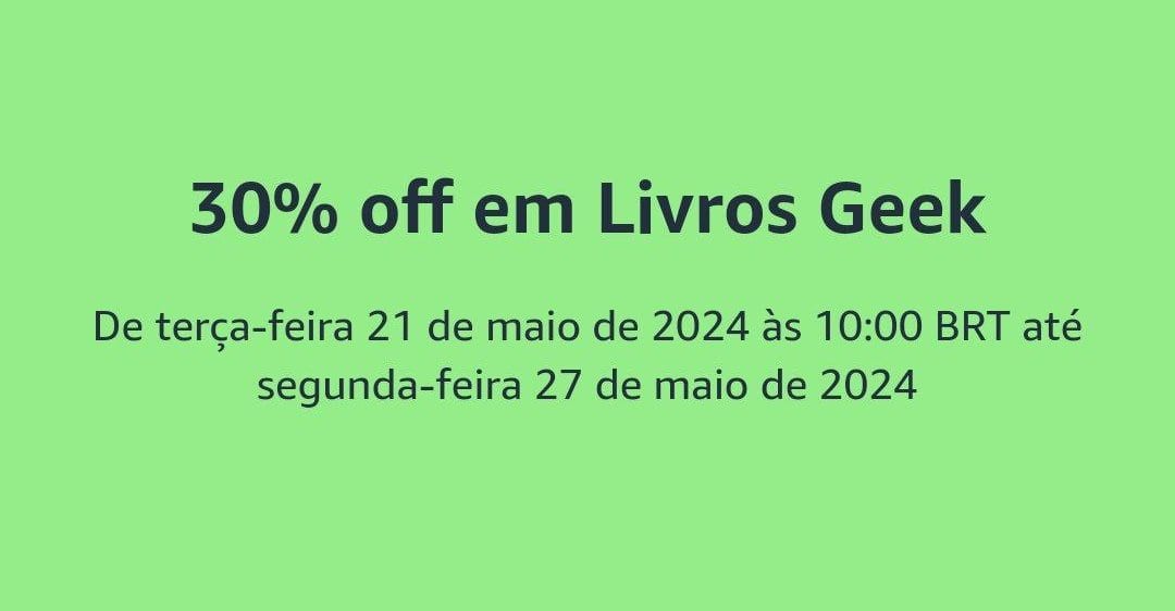 30% off em Livros Geek