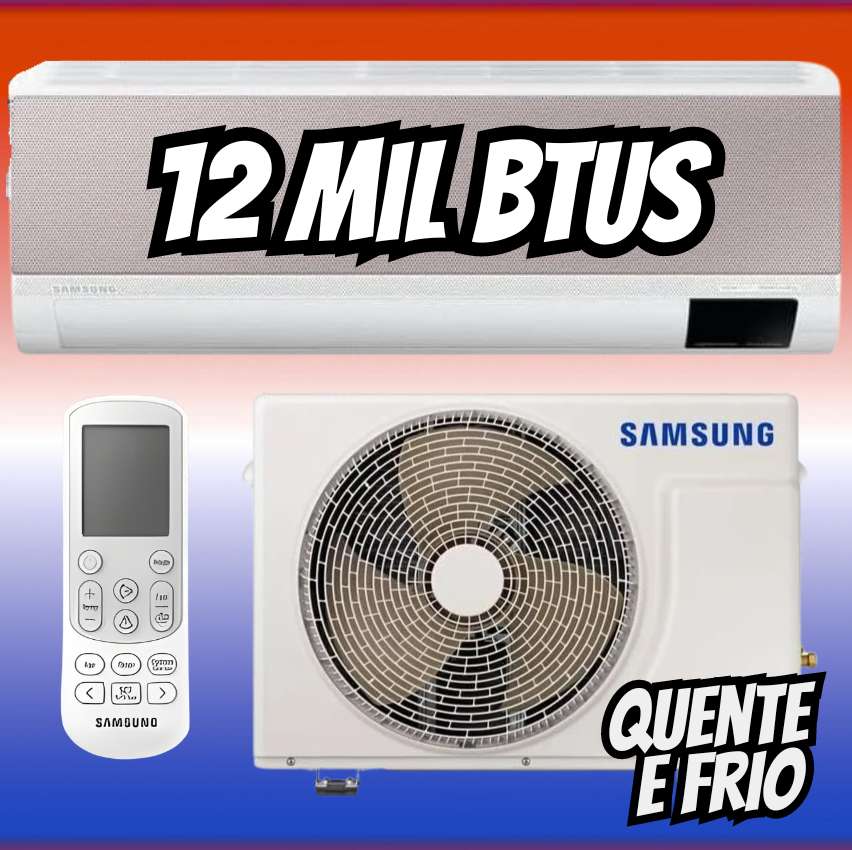 Ar-condicionado Split Inverter Samsung WindFree Metal Cooling Sem Vento 12.000 BTUs Quente e Frio AR12BSEAAMGNAZ 220V