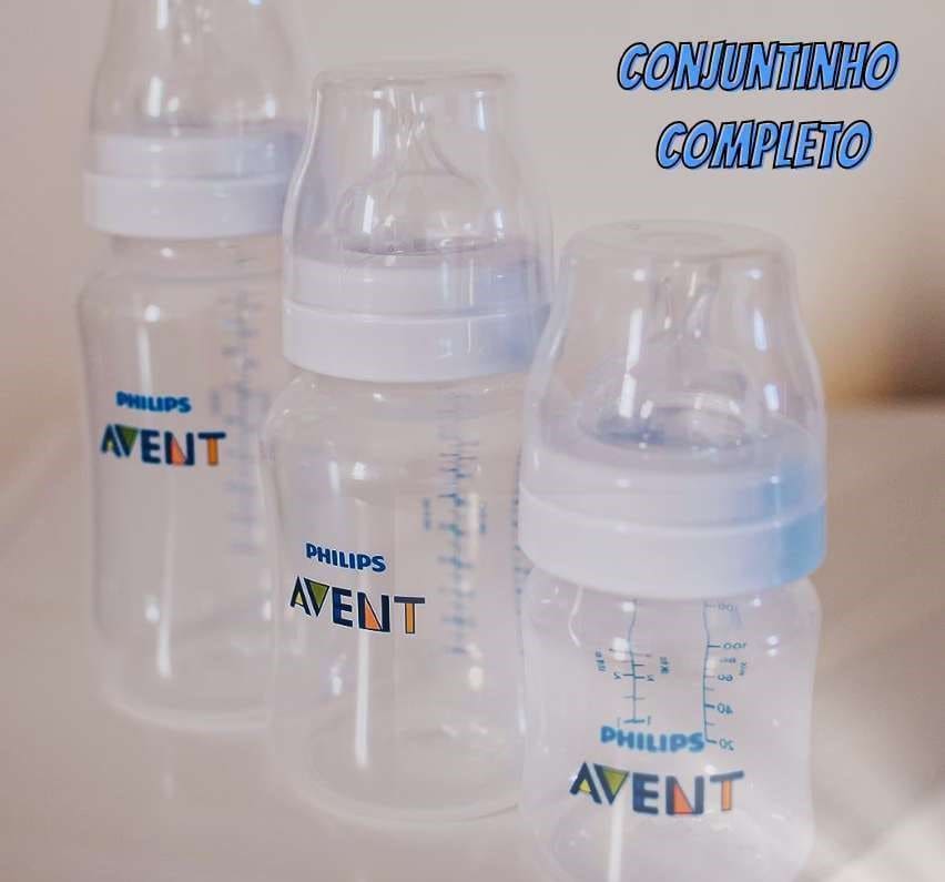 AVENT Kit 3 Mamadeiras Clássica Anticólica 125/260/330ml, Transparente