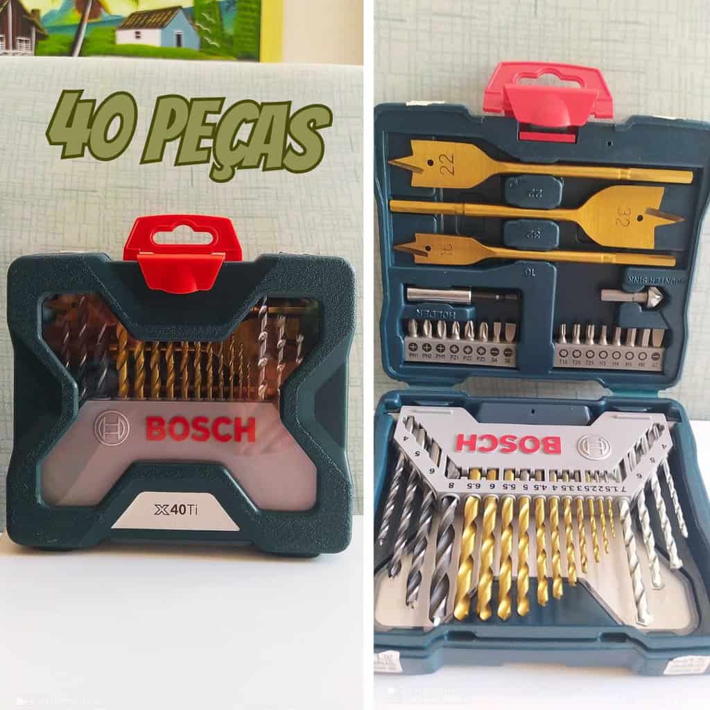 Bosch Kit De Pontas E Brocas Em Titânio X-Line Com 40 Peças