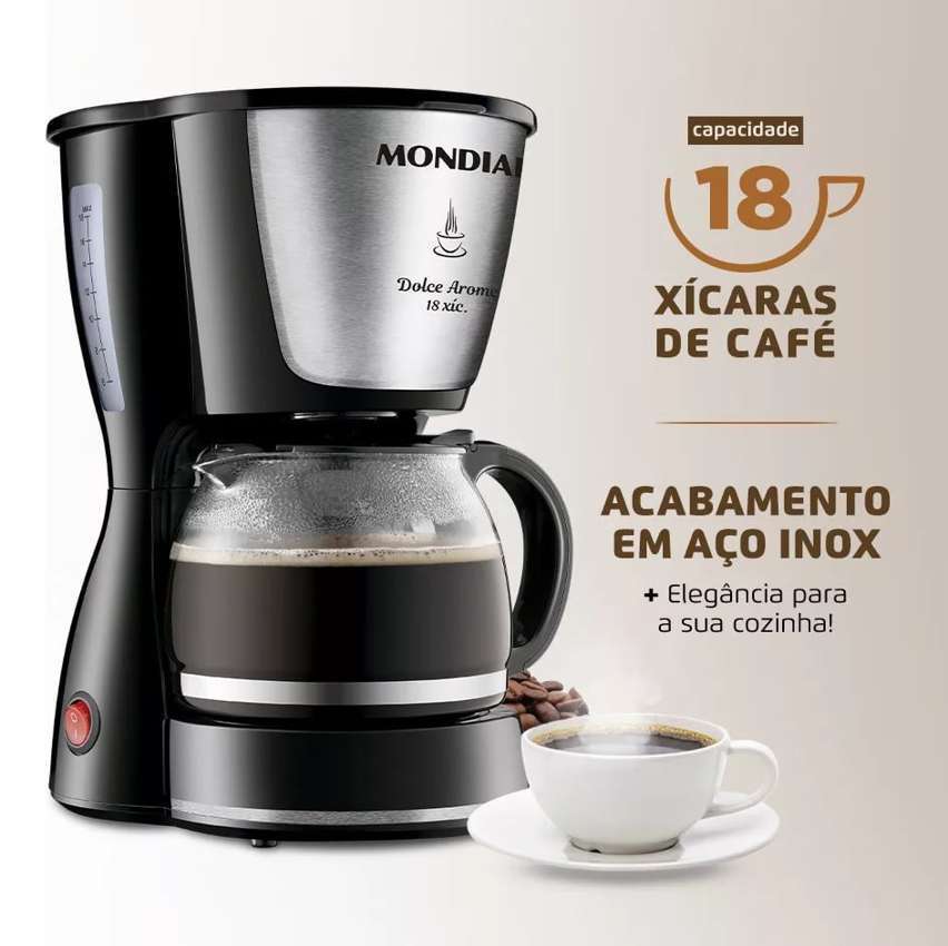 Cafeteira Elétrica Dolce Arome C-30-18x Preto Mondial 220V