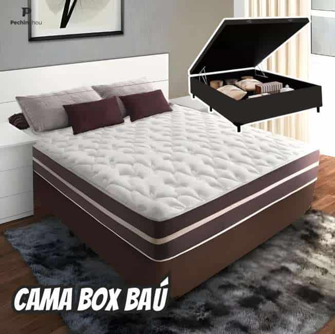 Cama Box Com Baú Casal + Colchão De Molas - Comfort Prime - Classic Superlastic 138cm