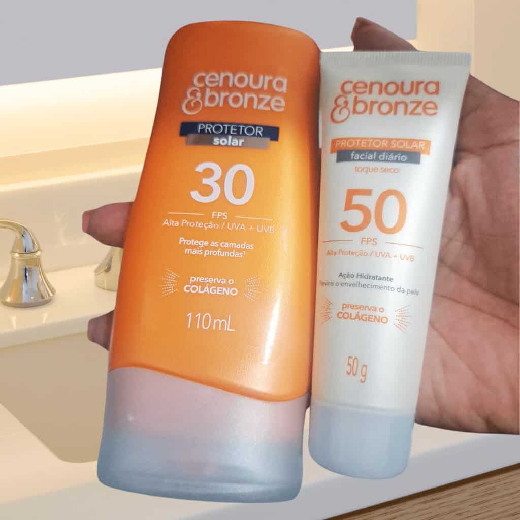 Cenoura e Bronze Kit Protetor Solar Corpo Fps 30 110Ml + Facial Fps 50 50G