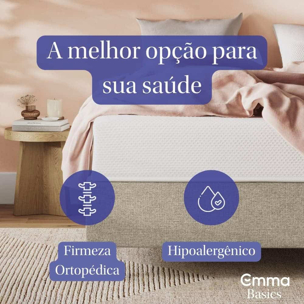 Colchão Casal de espuma D28 Emma Basics 17cm - Ortopédico e Hipoalergênico com 5 anos de garantia