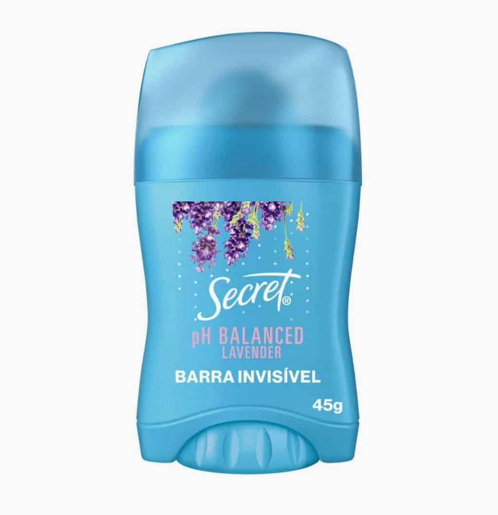 Desodorante Antitranspirante em Barra Secret Aroma de Lavanda com pH Balanceado, 45g