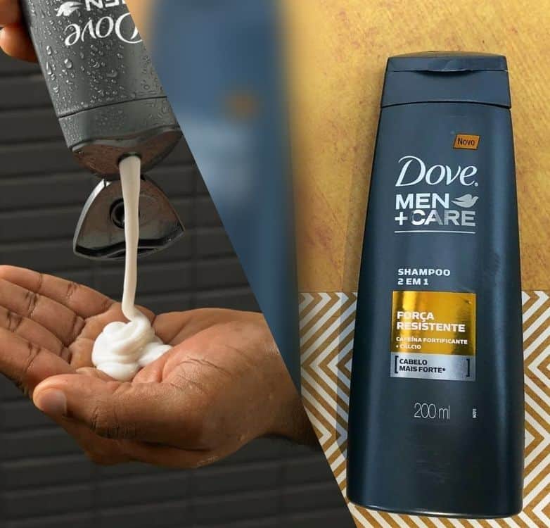 Dove Shampoo Cafeína Fortificante e Cálcio Men+Care Força Resistente 200ml, Branco