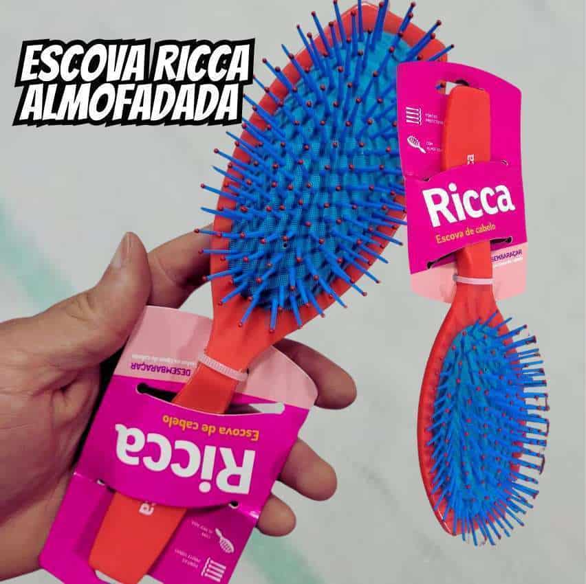 Escova Ricca Cereja Oval Almofadada, Ricca, Multicor