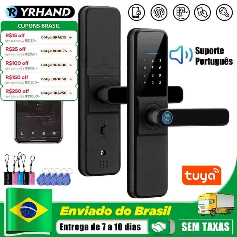 Fechadura Inteligente WiFi YRHAND H0 - Estoque no Brasil