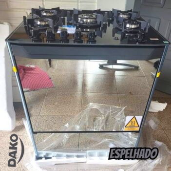Fogão 5 bocas Dako Magister Style com Mesa de Vidro e Tripla Chama - Bivolt