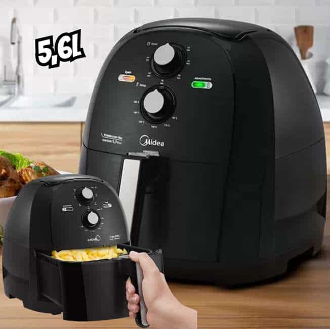 Fritadeira Airfryer 5,3l Cor Preta Midea