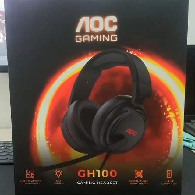Headset Gamer AOC GH100, LED Vermelho, Drivers 50mm, P2, PC, PS4, PS5, Xbox One, Series, Switch, Mobile, Preto - GH100B