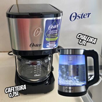 Kit Chaleira Elétrica Oster Tea e Cafeteira Inox Compacta - 220V