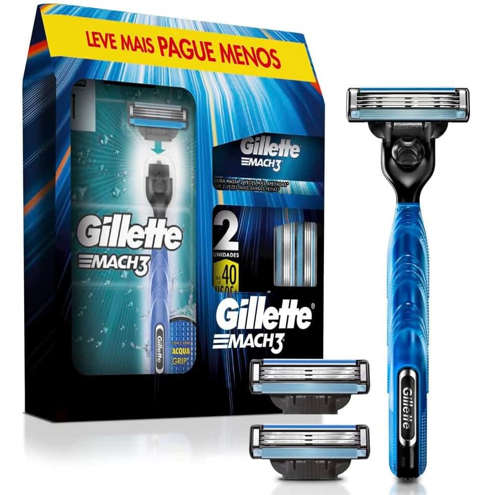 Kit Gillette Mach3 Aparelho de Barbear 1 Ud + Cargas 3 Uds