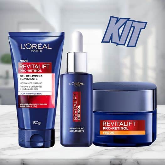 L'Oréal Paris Kit Revitalift Pro Retinol: Gel De Limpeza Sérum E Creme