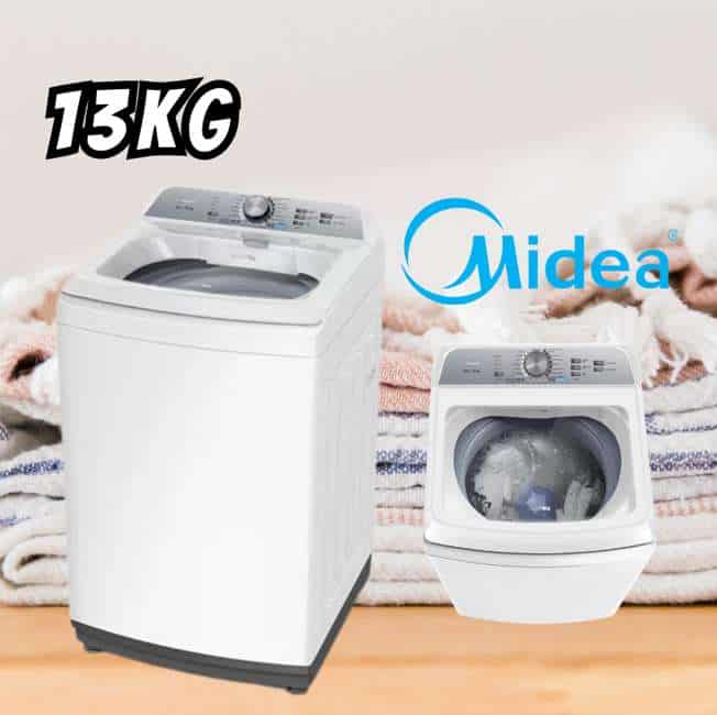 Lavadora de Roupas Midea 13kg Cesto Inox - 12 Programas Branca MA500W13/WG-01