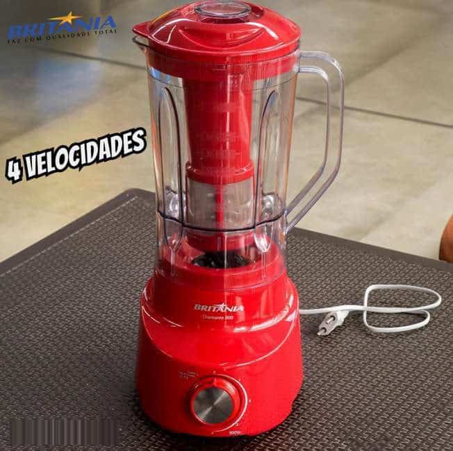 Liquidificador Britânia Diamante 800 Vermelho 900W e 4 Velocidades