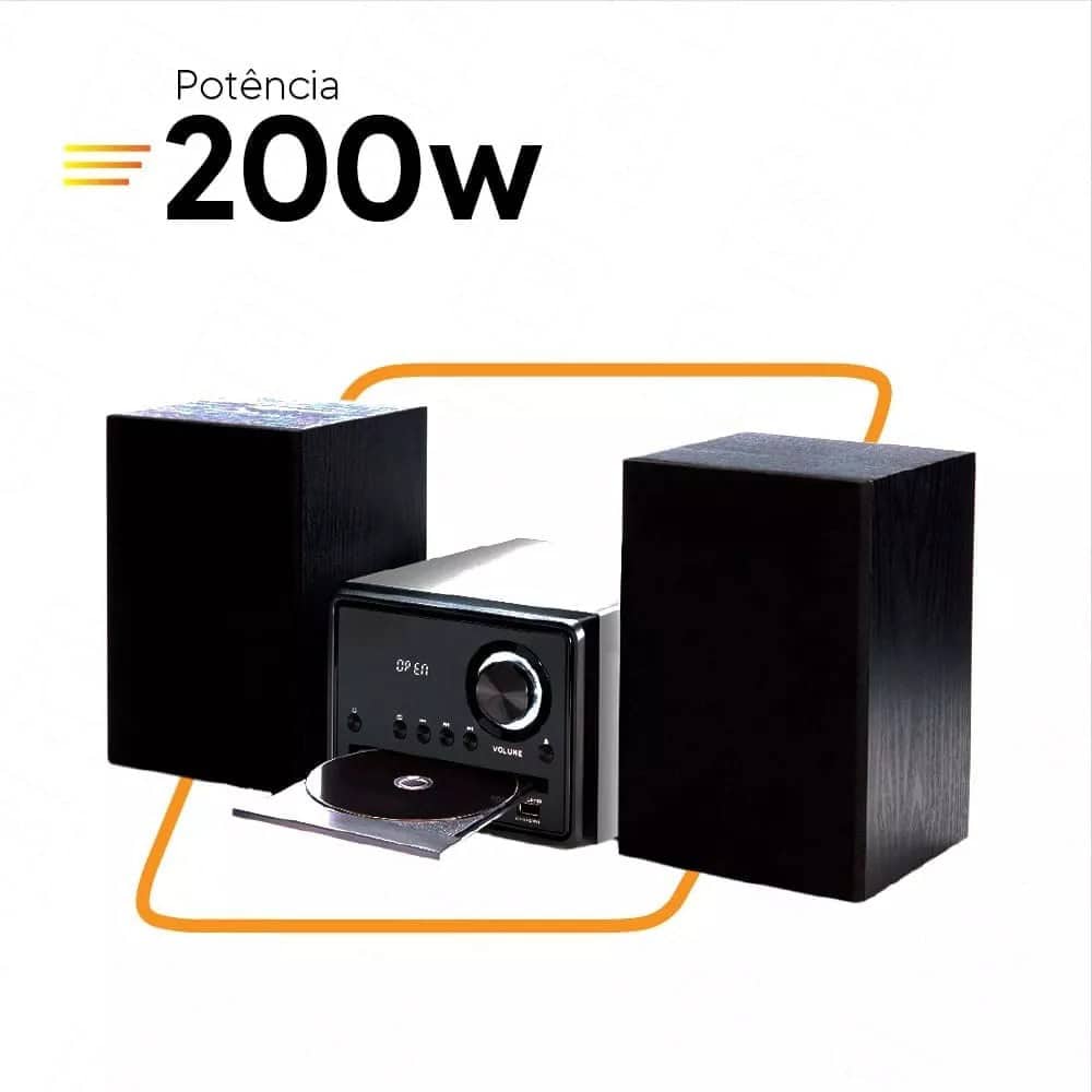 Mini System Ss-001 Ssound 200w Bluetooth Rádio - Bivolt Cor Preto Potência Rms 200 W 110v/220v