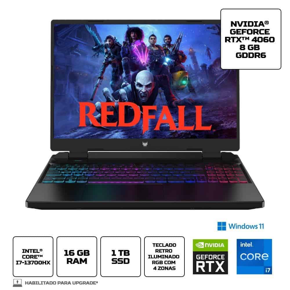 Notebook Predator Phn16-71-74ue Ci713° 16gb 1tbssd Rtx4060